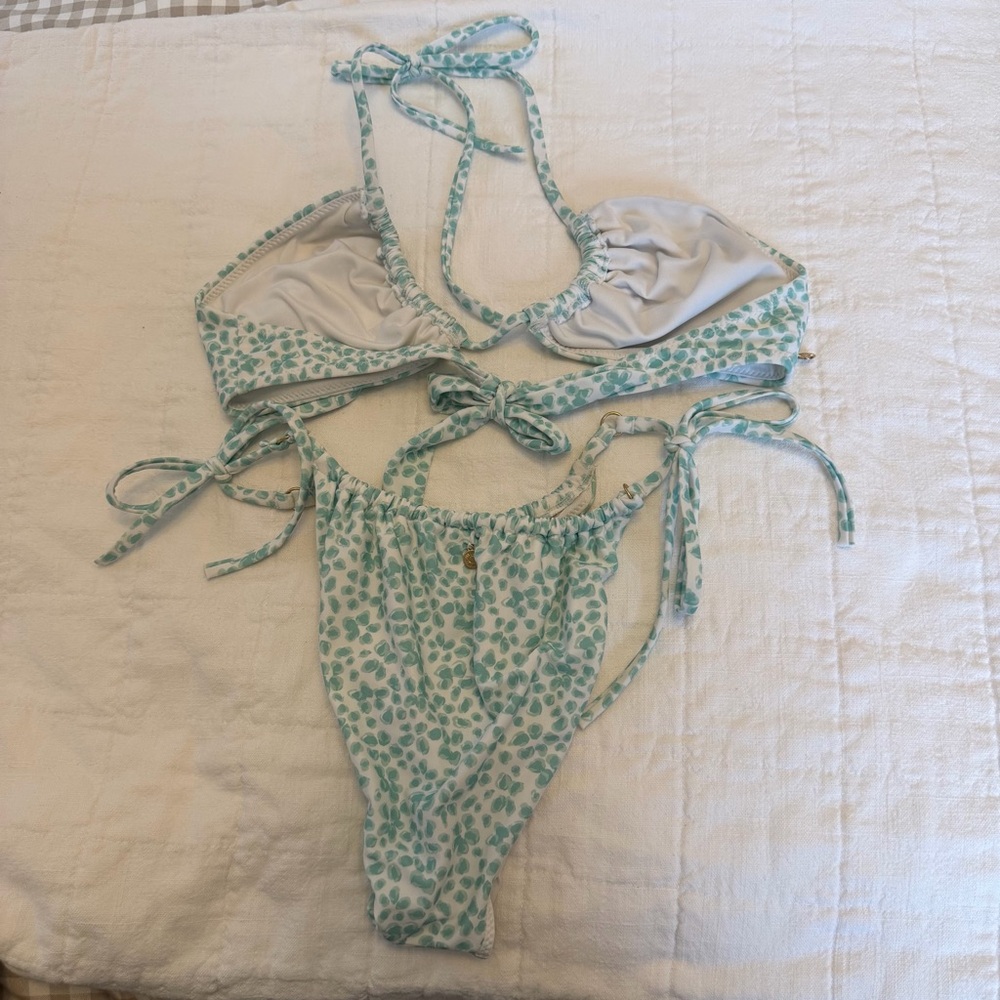 Rhythm. Green Leaf Print String Bikini - Picture 2 of 2